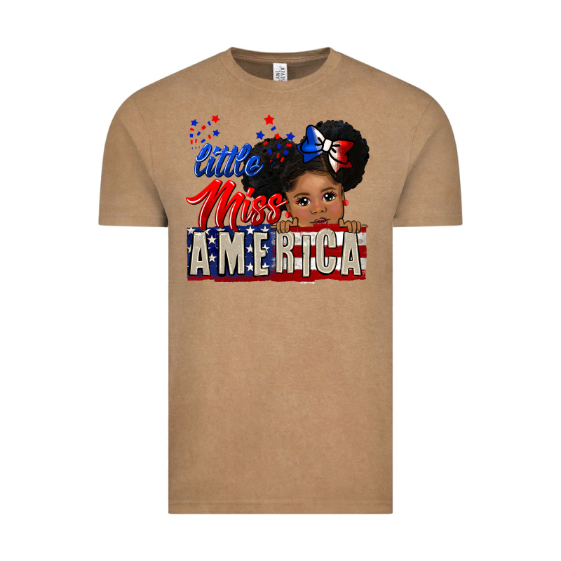 Little Miss America Black Girl Peekaboo Vintage Tee by CowGirlArtShop | Teevron