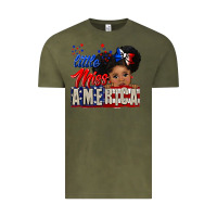 Vintage Olive little miss america black girl peekaboo Vintage Tee - CowGirlArtShop
