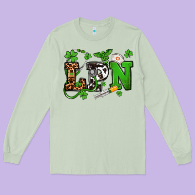 St. Patrick's Day Lpn Long Sleeve Tee Designed By Oliviacreatesart