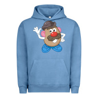 Pigment Pebble Blue Womens Mr. Potato Head Simple Portrait Urban Hoodie - longCreatives