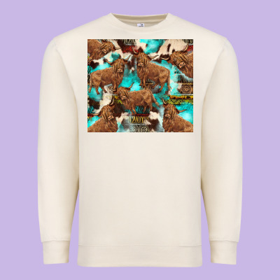 Astec Cowhide Highlands Cow Premium Sweatshirt Designed By Barkaloodesign