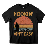 Black Hookin Ain t Easy Fishing Heavy Core Tee - Bettercallsaul