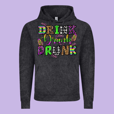 Drink Drank Drunk Mardi Gras Olivia Vintage Hoodie Designed By Oliviacreatesart