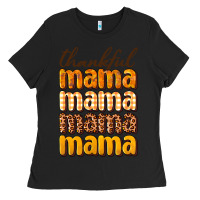 Black Thankful mama Ladies Tee - NancyCooperArtShop