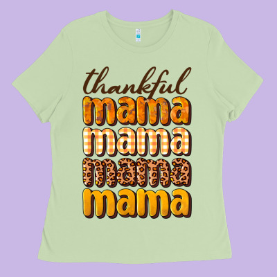 Thankful Mama Ladies Tee Designed By Nancycooperartshop