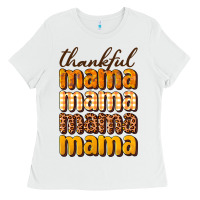 White Thankful mama Ladies Tee - NancyCooperArtShop