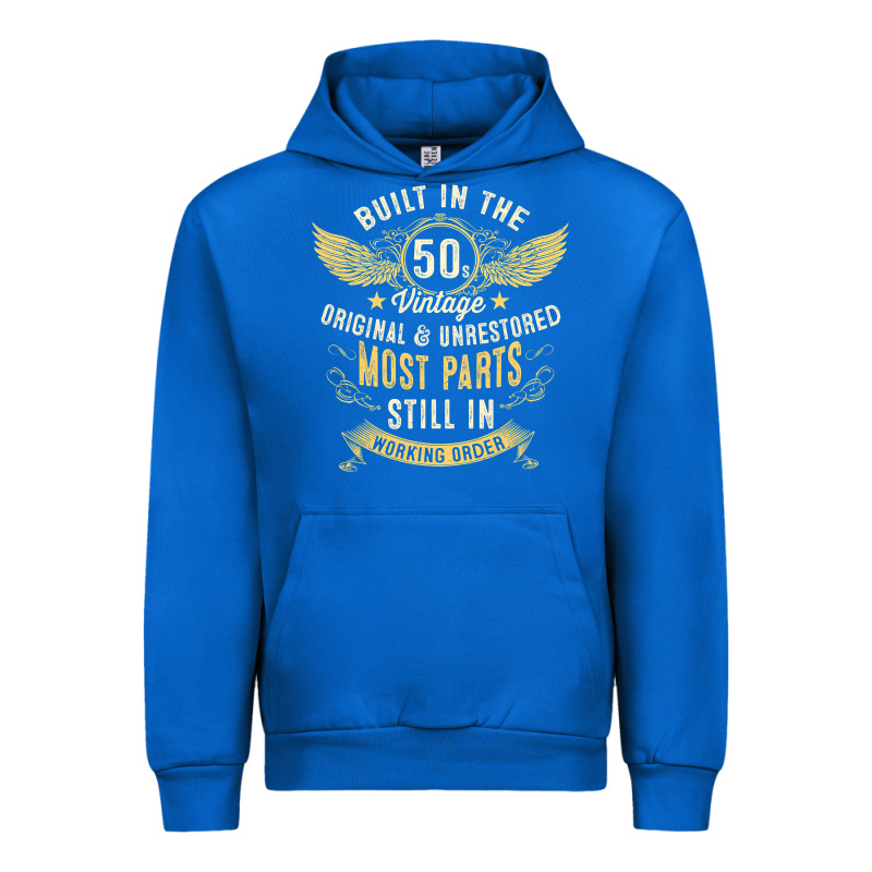 Mens Vintage 1950s Built In The 50s Fifties Funny 70th Birthday Urban Hoodie by longCreatives | Teevron