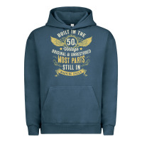 Pigment Midnight Navy Mens Vintage 1950s Built In The 50s Fifties Funny 70th Birthday Urban Hoodie - longCreatives