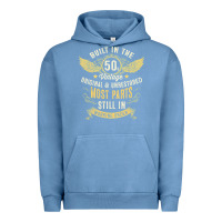 Pigment Pebble Blue Mens Vintage 1950s Built In The 50s Fifties Funny 70th Birthday Urban Hoodie - longCreatives