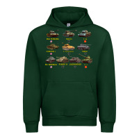 Forest Green Top Ten Best WW2 Tanks M4 Sherman Panzer IV Tiger II T34 Urban Hoodie - longCreatives