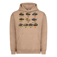 Pigment Burro Top Ten Best WW2 Tanks M4 Sherman Panzer IV Tiger II T34 Urban Hoodie - longCreatives