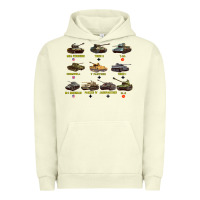 Pigment Pistachio Top Ten Best WW2 Tanks M4 Sherman Panzer IV Tiger II T34 Urban Hoodie - longCreatives