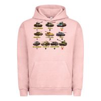 Pigment Salmon Top Ten Best WW2 Tanks M4 Sherman Panzer IV Tiger II T34 Urban Hoodie - longCreatives