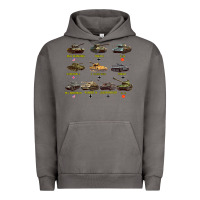 Pigment Tornado Top Ten Best WW2 Tanks M4 Sherman Panzer IV Tiger II T34 Urban Hoodie - longCreatives