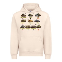 Sandshell Top Ten Best WW2 Tanks M4 Sherman Panzer IV Tiger II T34 Urban Hoodie - longCreatives