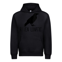 Black Womens Raven Lunatic, Funny Bird Lover Gift Men Women Kids Urban Hoodie - longCreatives
