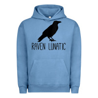 Pigment Pebble Blue Womens Raven Lunatic, Funny Bird Lover Gift Men Women Kids Urban Hoodie - longCreatives