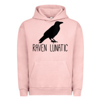 Pigment Salmon Womens Raven Lunatic, Funny Bird Lover Gift Men Women Kids Urban Hoodie - longCreatives