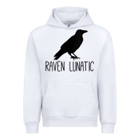 White Womens Raven Lunatic, Funny Bird Lover Gift Men Women Kids Urban Hoodie - longCreatives