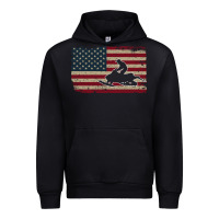 Black Snowmobile USA Flag Snow Sled Patriotic Snowmobiling Gift Urban Hoodie - longCreatives