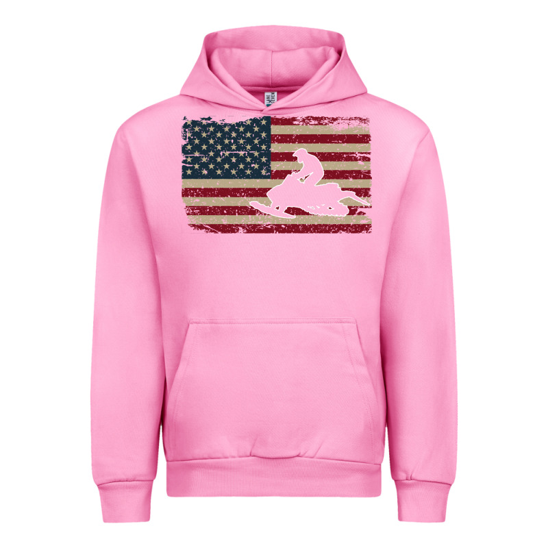 Snowmobile Usa Flag Snow Sled Patriotic Snowmobiling Gift Urban Hoodie by longCreatives | Teevron