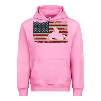Fuchsia Pink Snowmobile USA Flag Snow Sled Patriotic Snowmobiling Gift Urban Hoodie - longCreatives