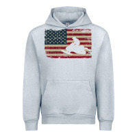 Heather Grey Snowmobile USA Flag Snow Sled Patriotic Snowmobiling Gift Urban Hoodie - longCreatives