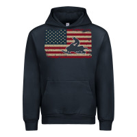 Navy Snowmobile USA Flag Snow Sled Patriotic Snowmobiling Gift Urban Hoodie - longCreatives
