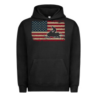 Pigment Black Snowmobile USA Flag Snow Sled Patriotic Snowmobiling Gift Urban Hoodie - longCreatives