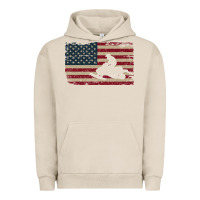 Pigment French Oak Snowmobile USA Flag Snow Sled Patriotic Snowmobiling Gift Urban Hoodie - longCreatives