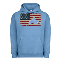 Pigment Pebble Blue Snowmobile USA Flag Snow Sled Patriotic Snowmobiling Gift Urban Hoodie - longCreatives