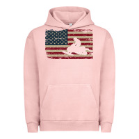 Pigment Salmon Snowmobile USA Flag Snow Sled Patriotic Snowmobiling Gift Urban Hoodie - longCreatives