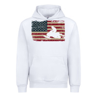White Snowmobile USA Flag Snow Sled Patriotic Snowmobiling Gift Urban Hoodie - longCreatives
