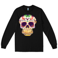 Black Cinco de mayo skull Long Sleeve Tee - FaDigitalArtStudio