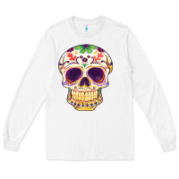 White Cinco de mayo skull Long Sleeve Tee - FaDigitalArtStudio