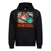 Black cowgirl hat flowers leopard and  leather Urban Hoodie - AdoDesignShop