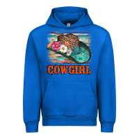 Cobalt cowgirl hat flowers leopard and  leather Urban Hoodie - AdoDesignShop