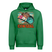Emerald cowgirl hat flowers leopard and  leather Urban Hoodie - AdoDesignShop