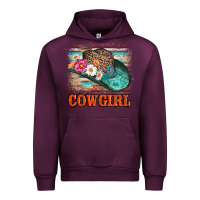 Mauve Wine cowgirl hat flowers leopard and  leather Urban Hoodie - AdoDesignShop