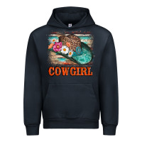 Navy cowgirl hat flowers leopard and  leather Urban Hoodie - AdoDesignShop