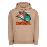 Pigment Burro cowgirl hat flowers leopard and  leather Urban Hoodie - AdoDesignShop