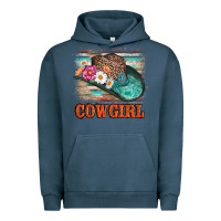 Pigment Midnight Navy cowgirl hat flowers leopard and  leather Urban Hoodie - AdoDesignShop