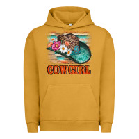 Pigment Peanut Butter cowgirl hat flowers leopard and  leather Urban Hoodie - AdoDesignShop