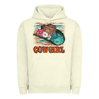 Cowgirl Hat Flowers Leopard And  Leather Urban Hoodie | Teevron