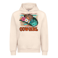 Sandshell cowgirl hat flowers leopard and  leather Urban Hoodie - AdoDesignShop