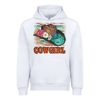 White cowgirl hat flowers leopard and  leather Urban Hoodie - AdoDesignShop