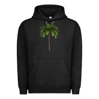 Pigment Black Tropical Palm Tree Urban Hoodie - longCreatives