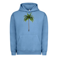 Pigment Pebble Blue Tropical Palm Tree Urban Hoodie - longCreatives