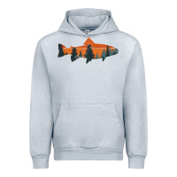 Heather Grey Trout Fly Fishing Nature Outdoor Fisherman Gift Urban Hoodie - longCreatives