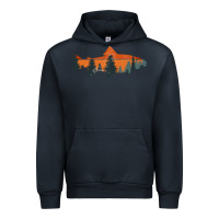 Navy Trout Fly Fishing Nature Outdoor Fisherman Gift Urban Hoodie - longCreatives